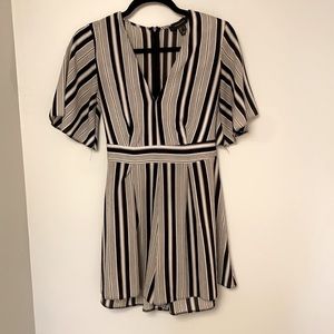 Black and white striped romper